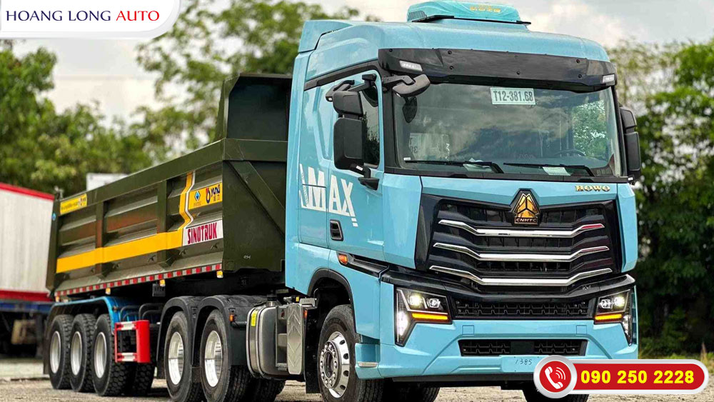 Sự kết hợp hoàn hảo của cặp đầu kéo howo max 460hp và mooc howo yunli