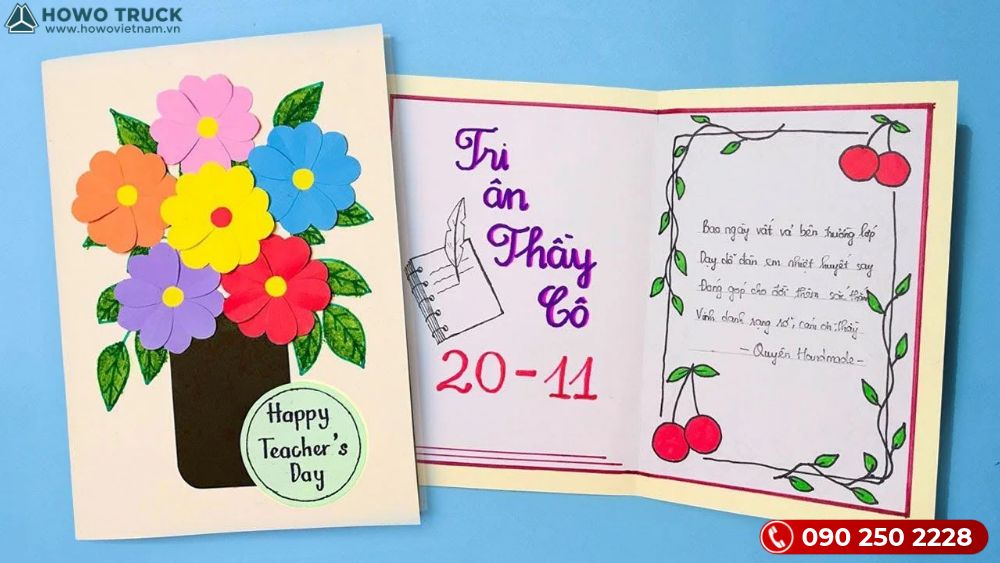 Cách làm thiệp 20/11 handmade 3D